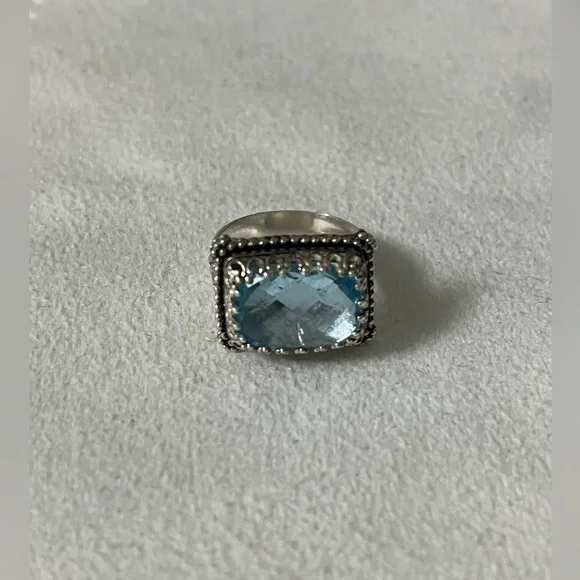Blue Topaz SS ring - Vanessa Mellet - Size 6